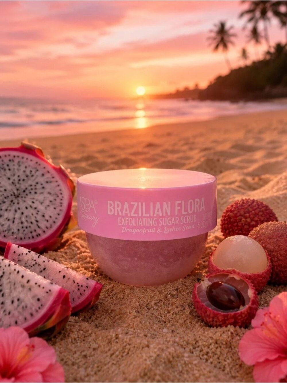 Brazilian Flora Exfoliating Sugar Scrub Dragonfruit & Lychee 141g - Pack of 1